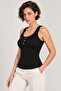 Women's 2-Pack 95% Cotton Button Detail U-Neck Combed Cotton Camisole Undershirt - Flexible Soft Everyday Undergarment - 3