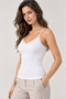Women's 3-Pack 95% Cotton Lace Detailed Thin Strap Ribbed Undershirt - Flexible Soft Everyday Undergarment - 3