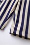 Children's Cotton Navy Blue Striped Cargo Pocket Detailed Tracksuit - 4