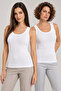 Women's 2-Pack 95% Cotton Report Combed Cotton Camisole U-Neck Wide Strap Tank Top - Flexible Soft Daily Undergarment