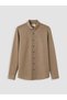 Vizyon New Season Brown Slim Fit Men's Textured Shirt - 6
