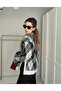 Baklava Patterned Shardonlu Sweater with Slits on the Sides and Sleeves - 3