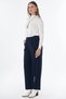Pleated Knitwear Trousers Navy Blue - 4
