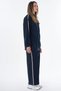 Stripe Detailed Double Suit Navy Blue - 5
