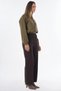 Elastic Waist Relaxed Fit Trousers Brown - 7