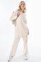 Stitching Detailed Rayon Double Suit Cream