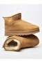 Women's Suede Material Short Mini Ankle Boots with Thick Sole-Taba - 3