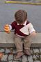Ecru Patterned Knitwear Sweater and Shirt Baby Boy 3-Piece Set - Claret Red - 3