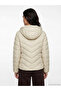 Two Mt Shop Quality Lcw Vision Beige Plain Narrow & Slim Women's Puffer Coat - 5