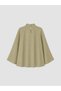 Two Mt Shop Quality Lcw Modest Green Plain Hakim Collar Long Sleeve Women's Blouse - 6