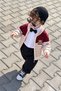 Bear Teddy Bear Embroidered Detailed Boys' 4-Piece Knitwear Cardigan Set - Claret Red - 2