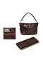 Gift Set: Leather Lady's Bag in Brown + Leather Wallet