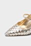 Gerta Suede Look Hand Knitted Pointed Toe Mary Jane Shoes - 4