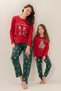 Mother and daughter red christmas themed pajama set, 100% cotton, adult and children's pajamas are sold separately. - 2