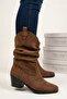 Women's Jade Tan Suede Drawstring Western Boots