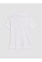 Vizyon New Season White Polo Collar Pique Women's T-Shirt - 6