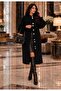 Women's Black Soft Buttoned Angora Knitted Cardigan - 8