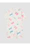 Özmarka New Season Ecru Printed Girls' Shorts Pajama Set - 2