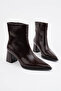 Ayuka Women's Pointed Toe Thick Heeled Stylish Ankle Boots – Modern Design Heel Height 6 cm