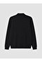 Vizyon New Season Black Polo Collar Men's Sweatshirt - 6