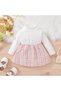 Two‑Piece Tweed Skirt Dress & Cropped Jacket Set | 12-24 Months | Pastel Pink Plaid | Soft Cotton - 4