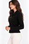 Black Shirt Collar Reversible Zippered Knitwear Cardigan - 5