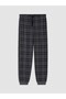 Ozmarka New Season Black Regular Fit Plaid Men's Pajama Bottoms