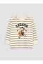 Özmarka New Season Ecru Crew Neck Printed Boys' Pajama Set - 3