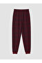 Seray New Season Burgundy Regular Fit Plaid Men's Pajama Bottoms - 7