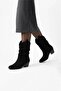 Women's Jade Black Suede Drawstring Western Boots - 5