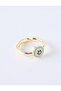 Gold Color Shiny Ring with Evil Eye Bead Figure - 2