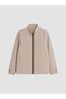 Beige Regular Fit Stand Collar Men's Jacket - 4