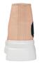 Women's Vegan Beige Thick Sole High Sneakers - Little Eyes Big Feelings Design - 8