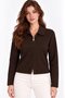 Brown Shirt Collar Reversible Zippered Knitwear Cardigan