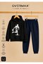 Top Süren Adam Printed Hooded Sweatshirt Tracksuit Set - Ages 3-12
