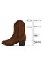 Women's Nioverra Tan Suede 5 cm Heeled Western Boots - 6