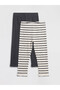 Vizyon New Season Ecru Striped Baby Boy Sweatpants 2-Piece Set