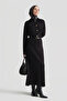 Fur Collared Knitwear Set Black