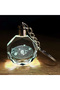 4-Piece Planet-Themed Glass Globe and Light-Up Keychain Set – USB Light-Up Glass Globe, Wooden Base, Crystal Keychain, Color-Changing Keychain - 3