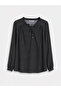 Özmarka New Season Black Tie-Neck Polka Dot Blouse - 5