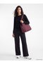 Özmarka New Season Burgundy Women's Shoulder Bag with Drawstring Detail