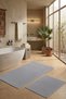 Liora Gray Cotton Soft 2-Piece Bath Mat (60X100+50X60 cm) Non-Slip Base Washable Modern - 5