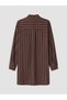 Ozmarka New Season Brown Striped Women's Shirt Tunic - 6