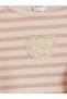 Lcw Kids Pink Crew Neck Striped Lace Girls' T-Shirt 2-Pack - 3