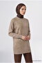 Leopard Patterned Knitwear Tunic Beige - 4