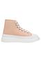 Women's Vegan Beige Thick Sole High Sneakers - Little Eyes Big Feelings Design - 4