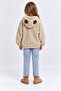Girl's Plush Cardigan Hooded Zippered Teddy Bear Embroidered Soft Warm Coat Ak4128 - 6