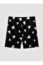 Ozmarka New Season Black Heart Patterned Women's Shorts Pajama Set - 8