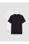 Vizyon New Season Black 2-Piece Regular Fit Thin Fabric T-Shirt /03