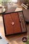 5-Piece Boxed Notebook Pen Set – Special Thermo Leather Notebook, Metal Roller Pen, Promotional Gift, Undated Agenda Notebook Pen Set